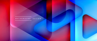 Üçgen geometrik soyut arkaplanı şekillendirir. Üç boyutlu gölge efektleri ve sıvı eğimleri. Metin mesajınız için modern üstüste bindirme formları duvar kağıdı