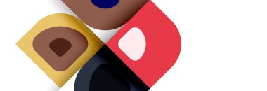 Soyut yuvarlak şekiller ve gölge efektleri tekrarlanan vektör modern geometrik arkaplan kümesi