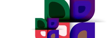 Soyut yuvarlak şekiller ve gölge efektleri tekrarlanan vektör modern geometrik arkaplan kümesi