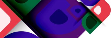 Soyut yuvarlak şekiller ve gölge efektleri tekrarlanan vektör modern geometrik arkaplan kümesi