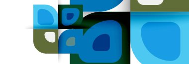 Soyut yuvarlak şekiller ve gölge efektleri tekrarlanan vektör modern geometrik arkaplan kümesi