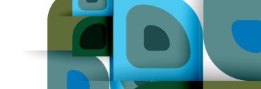 Soyut yuvarlak şekiller ve gölge efektleri tekrarlanan vektör modern geometrik arkaplan kümesi