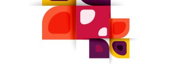 Soyut yuvarlak şekiller ve gölge efektleri tekrarlanan vektör modern geometrik arkaplan kümesi