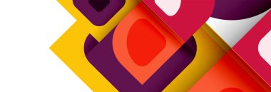 Soyut yuvarlak şekiller ve gölge efektleri tekrarlanan vektör modern geometrik arkaplan kümesi