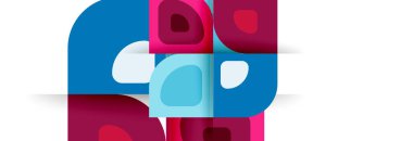 Soyut yuvarlak şekiller ve gölge efektleri tekrarlanan vektör modern geometrik arkaplan kümesi