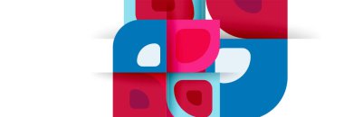 Soyut yuvarlak şekiller ve gölge efektleri tekrarlanan vektör modern geometrik arkaplan kümesi