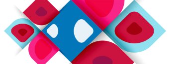 Soyut yuvarlak şekiller ve gölge efektleri tekrarlanan vektör modern geometrik arkaplan kümesi