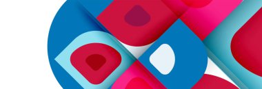 Soyut yuvarlak şekiller ve gölge efektleri tekrarlanan vektör modern geometrik arkaplan kümesi