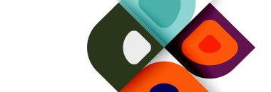 Soyut yuvarlak şekiller ve gölge efektleri tekrarlanan vektör modern geometrik arkaplan kümesi