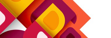 Soyut yuvarlak şekiller ve gölge efektleri tekrarlanan vektör modern geometrik arkaplan kümesi