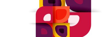 Soyut yuvarlak şekiller ve gölge efektleri tekrarlanan vektör modern geometrik arkaplan kümesi