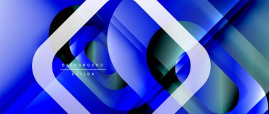 Çizgiler ve modern formlarla vektör geometrik arkaplan. Soyut yuvarlak şekiller, gölge ve ışık efektleri ile akışkan eğimli