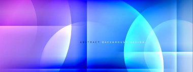 Vektör soyut arkaplan - gölgeler ve ışık efektleri ile sıvı gradyanı üzerinde daire ve çapraz çapraz. Metin için tekno ya da ticari parlak tasarım şablonları