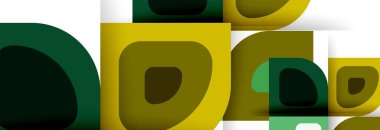 Soyut yuvarlak şekiller ve gölge efektleri tekrarlanan vektör modern geometrik arkaplan kümesi