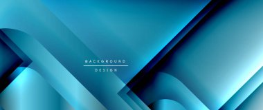 Çizgiler ve modern formlarla vektör geometrik arkaplan. Soyut yuvarlak şekiller, gölge ve ışık efektleri ile akışkan eğimli