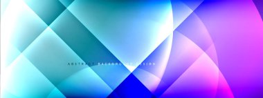 Vektör soyut arkaplan - gölgeler ve ışık efektleri ile sıvı gradyanı üzerinde daire ve çapraz çapraz. Metin için tekno ya da ticari parlak tasarım şablonları