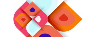 Soyut yuvarlak şekiller ve gölge efektleri tekrarlanan vektör modern geometrik arkaplan kümesi