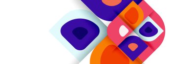 Soyut yuvarlak şekiller ve gölge efektleri tekrarlanan vektör modern geometrik arkaplan kümesi