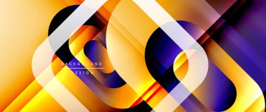 Çizgiler ve modern formlarla vektör geometrik arkaplan. Soyut yuvarlak şekiller, gölge ve ışık efektleri ile akışkan eğimli