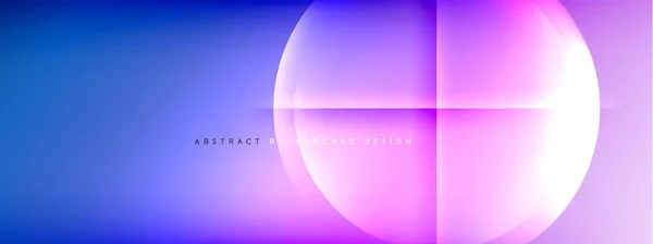 Fondo abstracto vectorial - círculo y cruz en gradiente fluido con sombras y efectos de luz. Plantillas de diseño brillante Techno o de negocios para texto — Archivo Imágenes Vectoriales