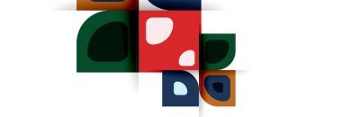 Soyut yuvarlak şekiller ve gölge efektleri tekrarlanan vektör modern geometrik arkaplan kümesi