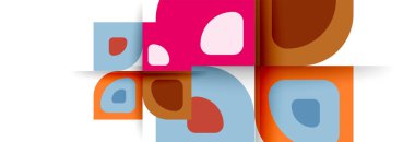 Soyut yuvarlak şekiller ve gölge efektleri tekrarlanan vektör modern geometrik arkaplan kümesi