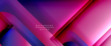 Çizgiler ve modern formlarla vektör geometrik arkaplan. Soyut yuvarlak şekiller, gölge ve ışık efektleri ile akışkan eğimli