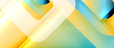 Çizgiler ve modern formlarla vektör geometrik arkaplan. Soyut yuvarlak şekiller, gölge ve ışık efektleri ile akışkan eğimli