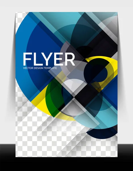 A4 flyer annual report circle design, vector background print template — 스톡 벡터