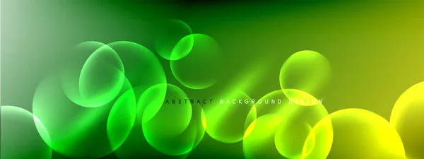 Vector abstract background liquid bubble circles on fluid gradient with shadows and light effects. Shiny design templates for text — Stock Vector