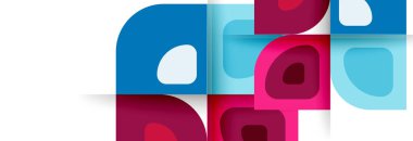 Soyut yuvarlak şekiller ve gölge efektleri tekrarlanan vektör modern geometrik arkaplan kümesi