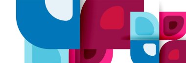 Soyut yuvarlak şekiller ve gölge efektleri tekrarlanan vektör modern geometrik arkaplan kümesi