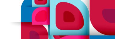 Soyut yuvarlak şekiller ve gölge efektleri tekrarlanan vektör modern geometrik arkaplan kümesi