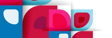 Soyut yuvarlak şekiller ve gölge efektleri tekrarlanan vektör modern geometrik arkaplan kümesi