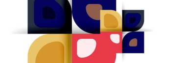 Soyut yuvarlak şekiller ve gölge efektleri tekrarlanan vektör modern geometrik arkaplan kümesi