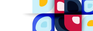 Soyut yuvarlak şekiller ve gölge efektleri tekrarlanan vektör modern geometrik arkaplan kümesi