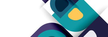 Soyut yuvarlak şekiller ve gölge efektleri tekrarlanan vektör modern geometrik arkaplan kümesi