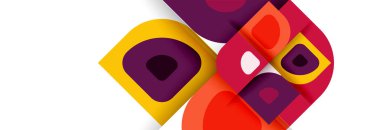 Soyut yuvarlak şekiller ve gölge efektleri tekrarlanan vektör modern geometrik arkaplan kümesi