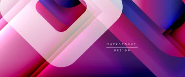 Çizgiler ve modern formlarla vektör geometrik arkaplan. Soyut yuvarlak şekiller, gölge ve ışık efektleri ile akışkan eğimli