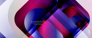 Çizgiler ve modern formlarla vektör geometrik arkaplan. Soyut yuvarlak şekiller, gölge ve ışık efektleri ile akışkan eğimli