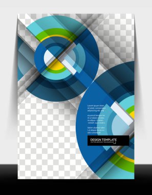 Çember tasarımı a4 el ilanı baskı şablonu, yıllık rapor tasarımı