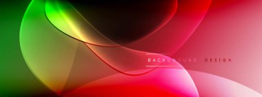 Vektör soyut arkaplan - sıvı kabarcıklar, gölgeler ve ışık efektleri ile sıvı gradyan şekiller. Metin için parlak tasarım şablonu