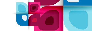 Soyut yuvarlak şekiller ve gölge efektleri tekrarlanan vektör modern geometrik arkaplan kümesi