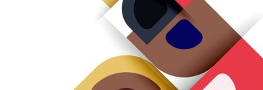 Soyut yuvarlak şekiller ve gölge efektleri tekrarlanan vektör modern geometrik arkaplan kümesi