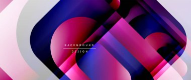 Çizgiler ve modern formlarla vektör geometrik arkaplan. Soyut yuvarlak şekiller, gölge ve ışık efektleri ile akışkan eğimli