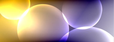 Vektör soyut arka plan sıvı baloncuk daireleri, gölgeler ve ışık efektleri ile sıvı gradyan. Metin için parlak tasarım şablonları