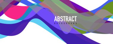 Akışkan dalga renkli soyut arkaplan. Dinamik renkli canlı vektör tasarımı