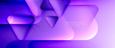 Üçgen geometrik soyut arkaplanı şekillendirir. Üç boyutlu gölge efektleri ve sıvı eğimleri. Metin mesajınız için modern üstüste bindirme formları duvar kağıdı