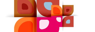 Soyut yuvarlak şekiller ve gölge efektleri tekrarlanan vektör modern geometrik arkaplan kümesi