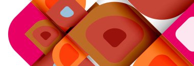 Soyut yuvarlak şekiller ve gölge efektleri tekrarlanan vektör modern geometrik arkaplan kümesi